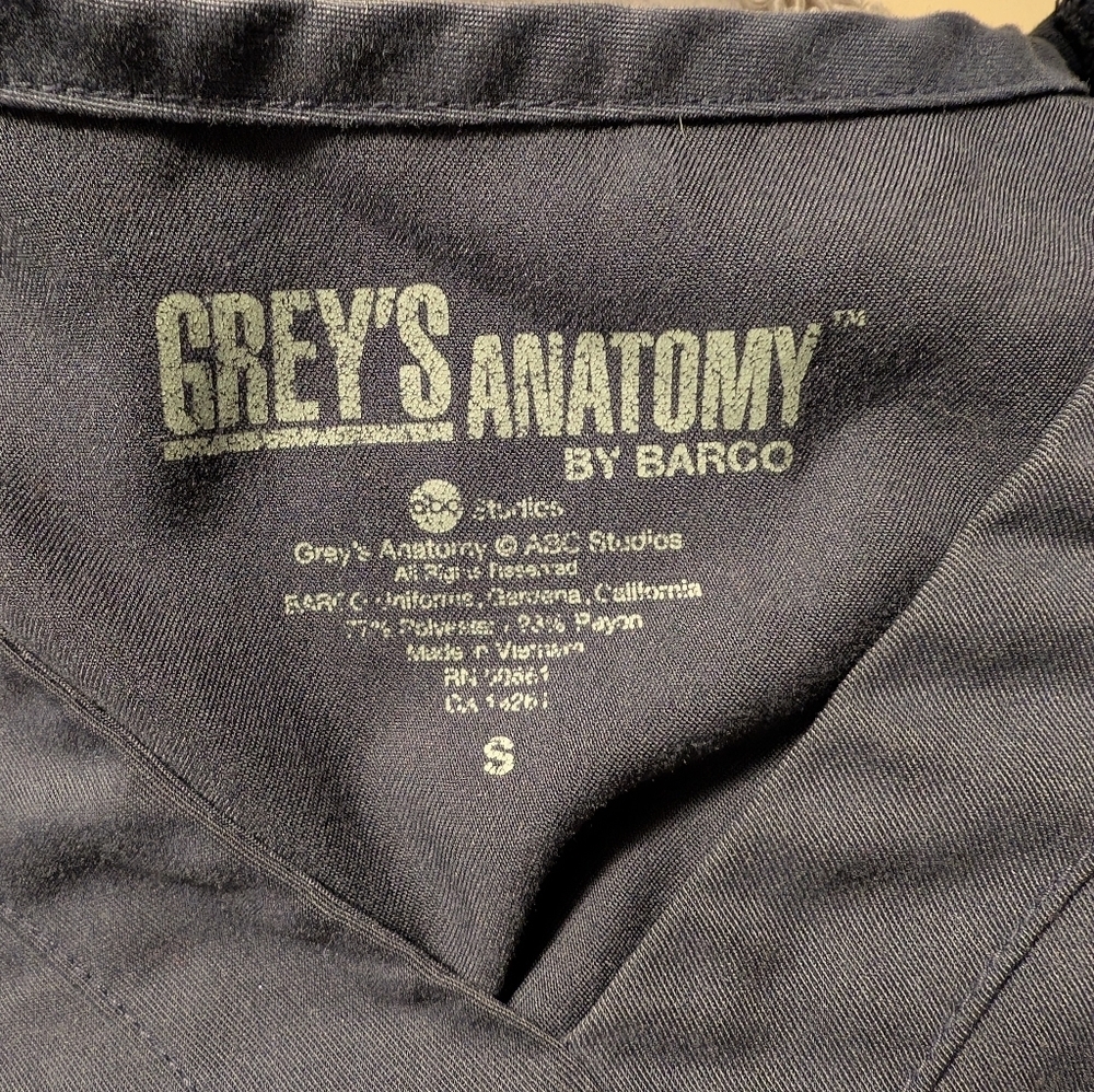 GREYS ANATOMY by Barco Blue Fitted Scrub Top Small - Picture 10 of 11